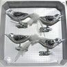 Vogel Winterzeit Silber (4 Stk.)