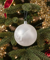 Weihnachtskugeln Eislack Weiß Uni 8 cm (3-fach)